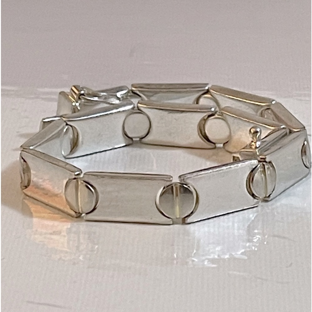 Silver Geometric Link Bracelet - Women Jewelry